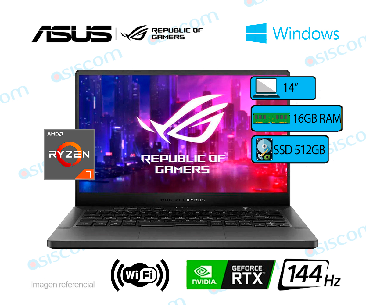 Laptop Gaming Asus Zephyrus G14 Ryzen 7 4800HS, 16GB RAM DDR4, SSD 512GB, NVIDIA GTX 1650 4GB, Pantalla Full HD IPS en República Dominicana