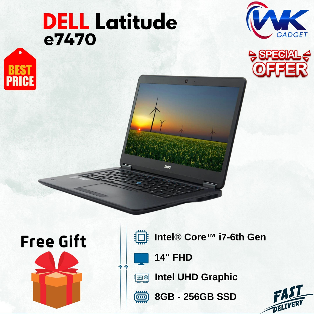 Portátil Dell Latitude E7470 6ª Generación, Procesador Intel Core i7, 8GB RAM, SSD 128GB en República Dominicana