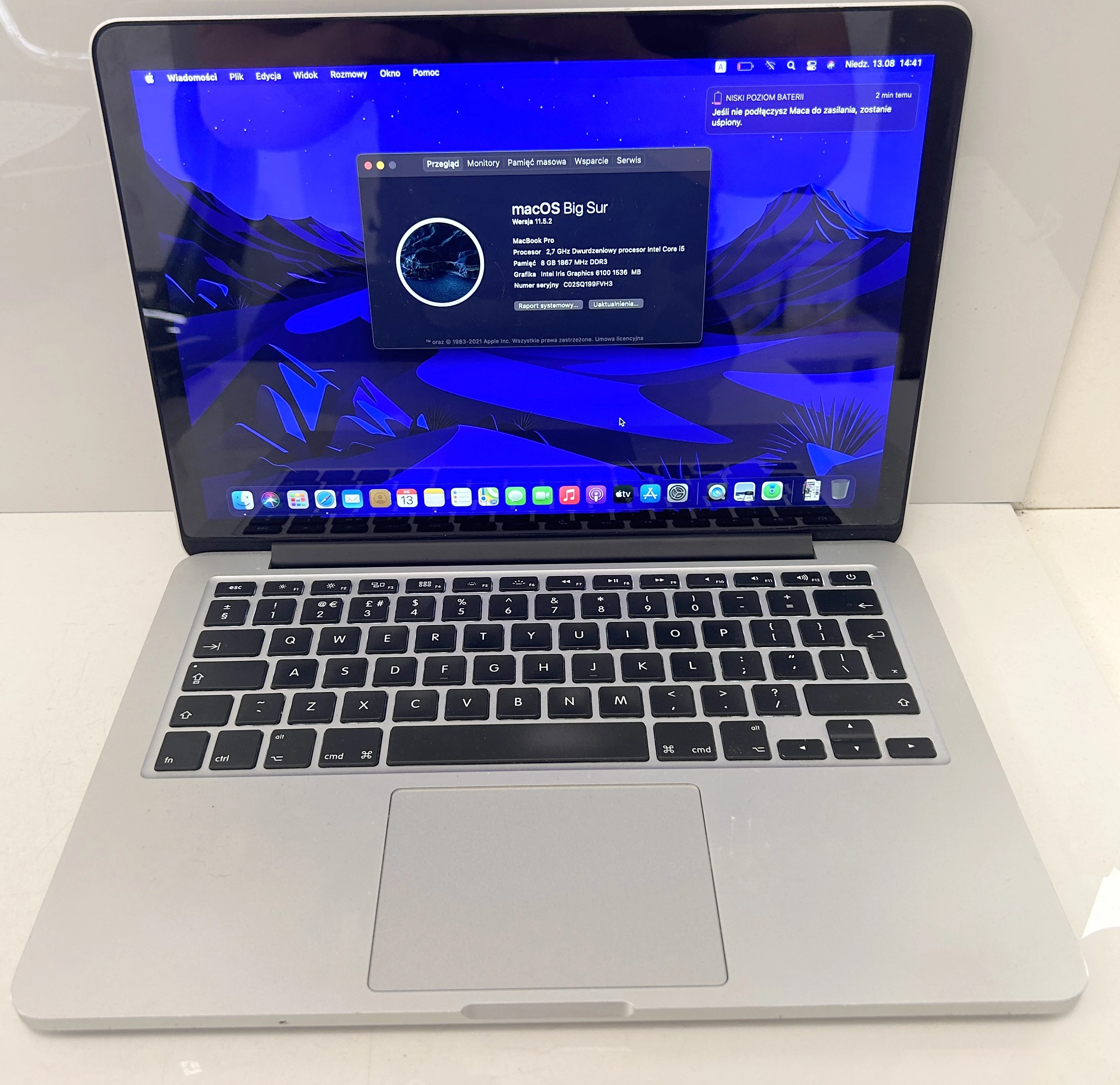 Apple MacBook Pro A1502 2015, Core i5 2.7GHz, 16GB RAM, 256GB SSD, macOS Monterey, Incluye cargador en República Dominicana