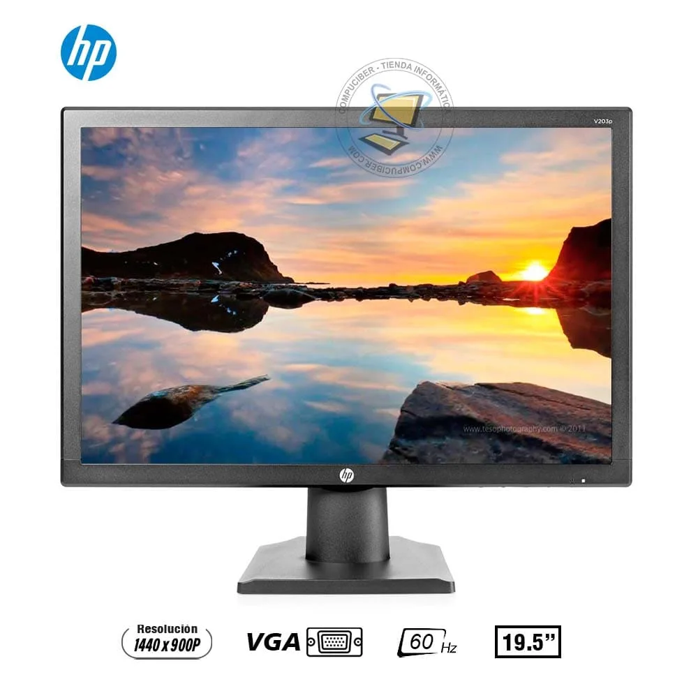 Monitor HP de 19" con entrada VGA y cable incluido en República Dominicana
