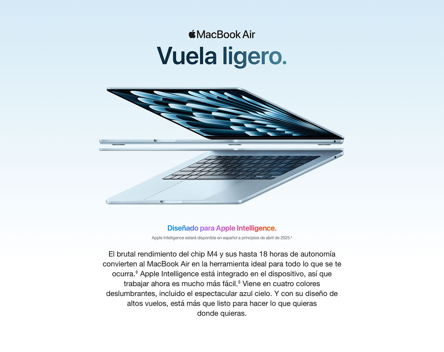MacBook Air M4 de 13.3 pulgadas con SSD de 256/512 GB y 16/24 GB de RAM en República Dominicana
