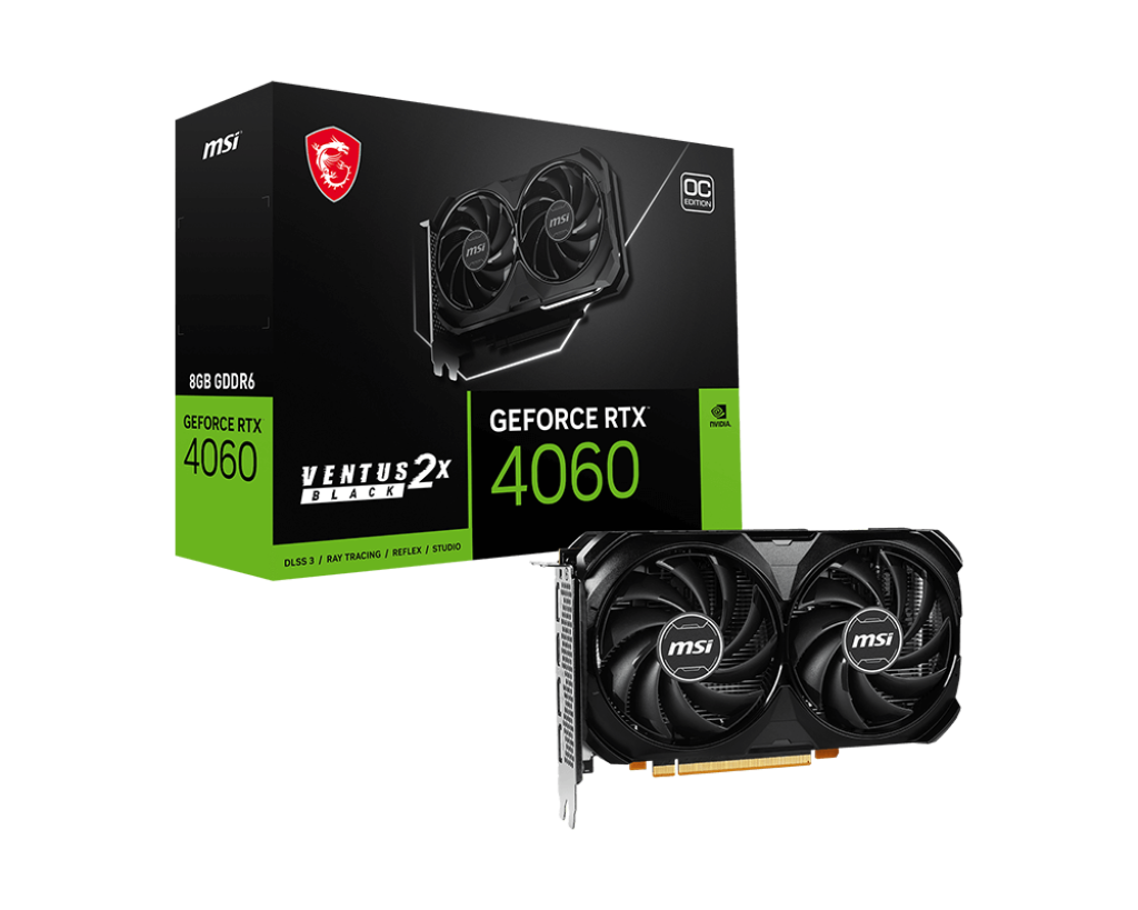 Tarjeta Gráfica MSI GeForce RTX 4060 VENTUS 2X Black 8GB Overclockeada en República Dominicana