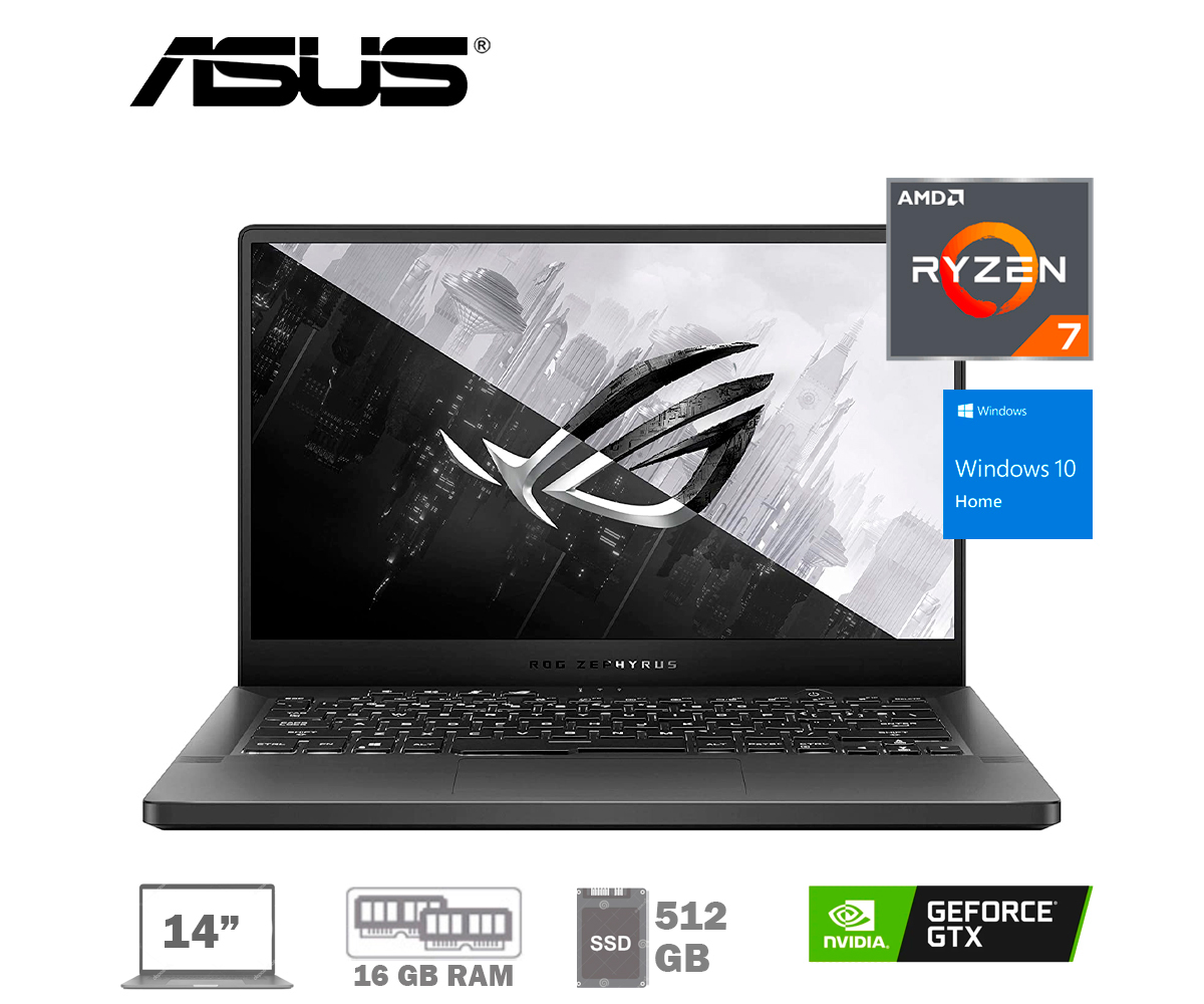 Portátil Asus Zephyrus G14 Ryzen 7 16GB DDR4 SSD 512GB GTX 1650 4GB 14" en República Dominicana