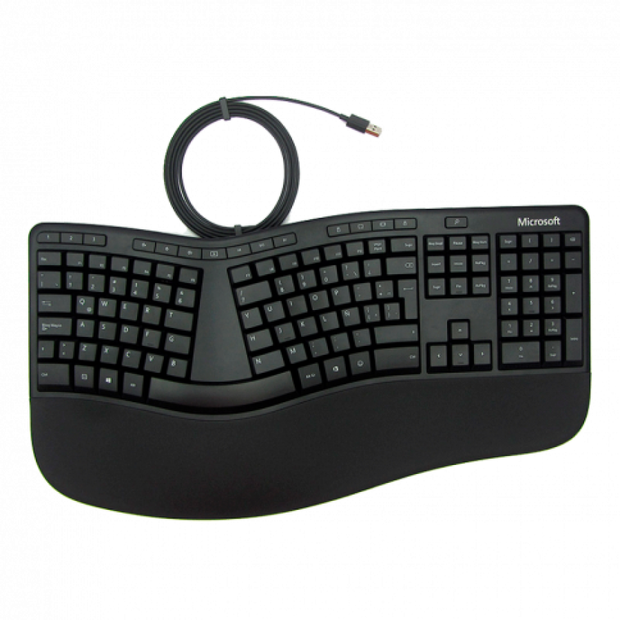 Teclado Ergonómico Microsoft diseñado para aliviar molestias por túnel carpiano en República Dominicana