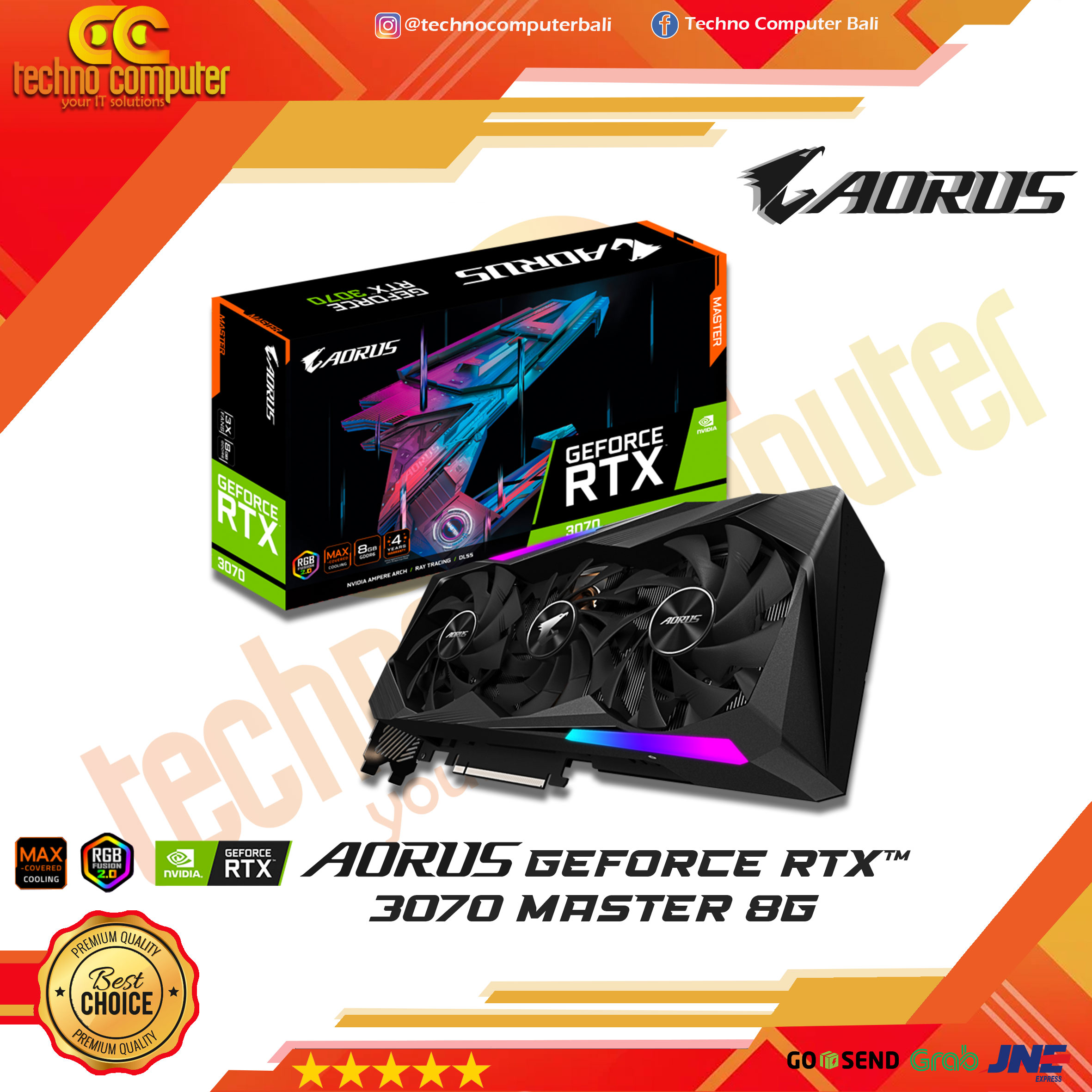 Tarjeta Gráfica Gigabyte AORUS NVIDIA RTX 3070 8GB GDDR5 en República Dominicana