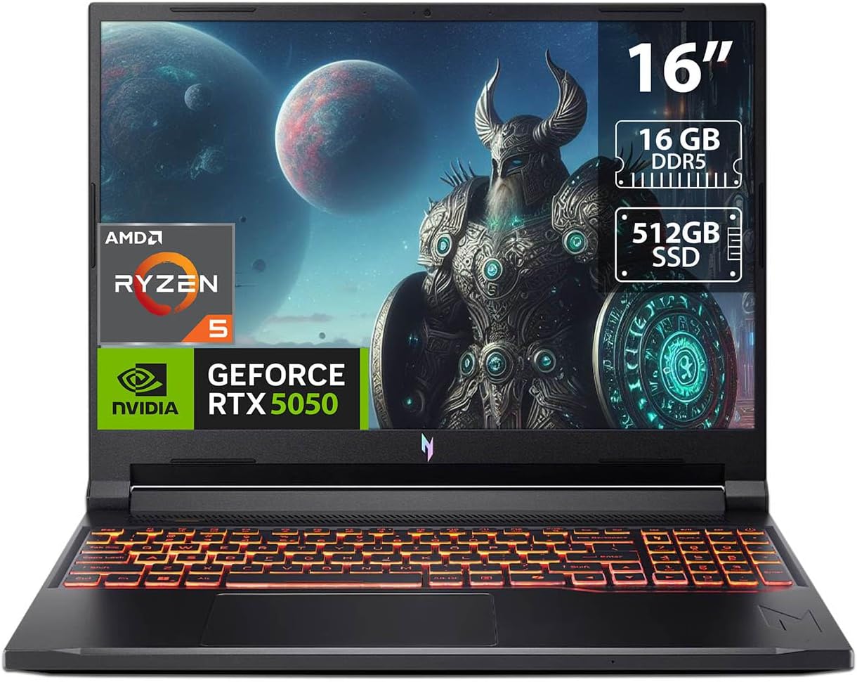 Portátil Gamer Acer Nitro V16 con RTX 5050, Ryzen 7, 16GB DDR5 y Pantalla 180Hz en República Dominicana