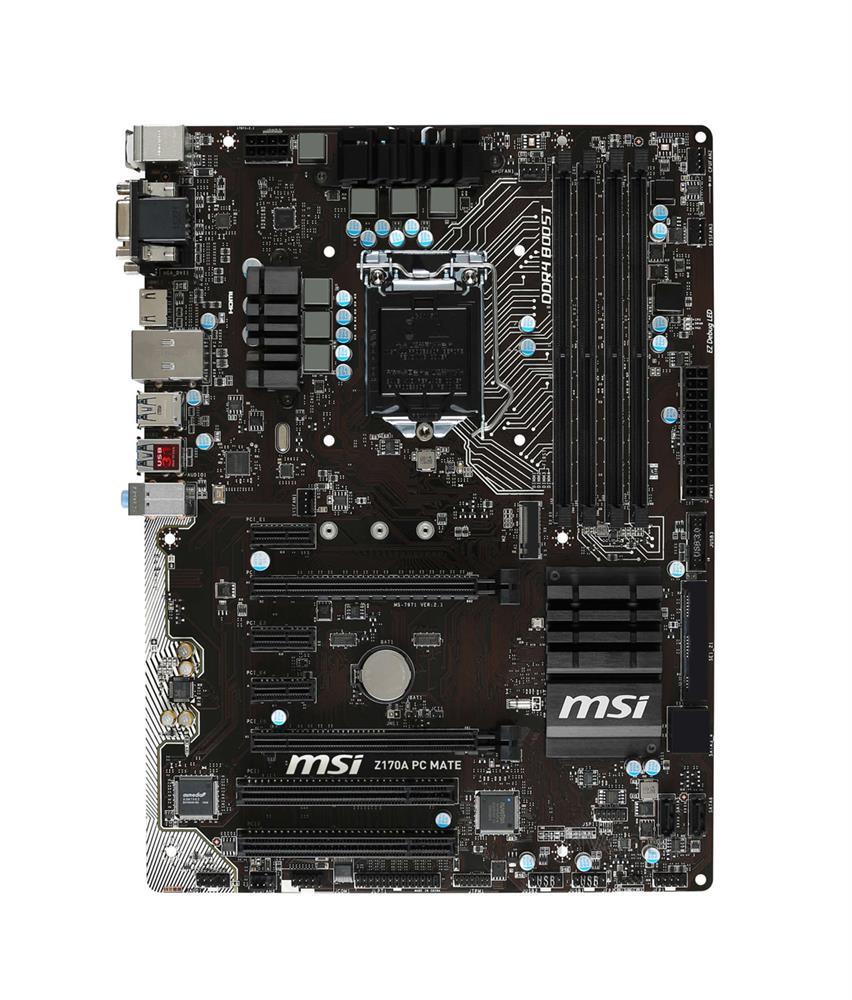 Placa base MSI Z170A con procesador Intel Core i7 6700 3.4 GHz