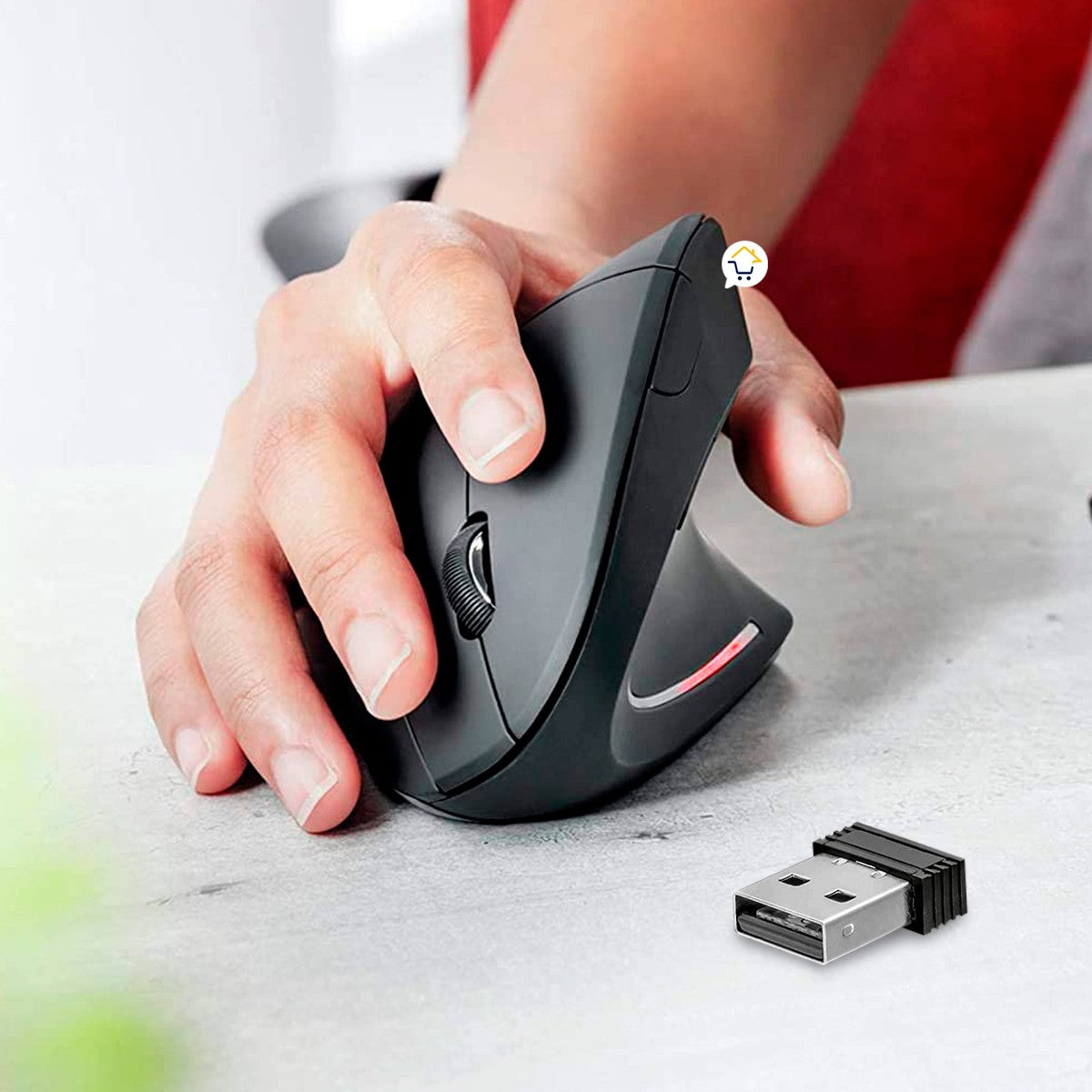 Ratón Vertical Inalámbrico Recargable Ergonómico para Uso Prolongado