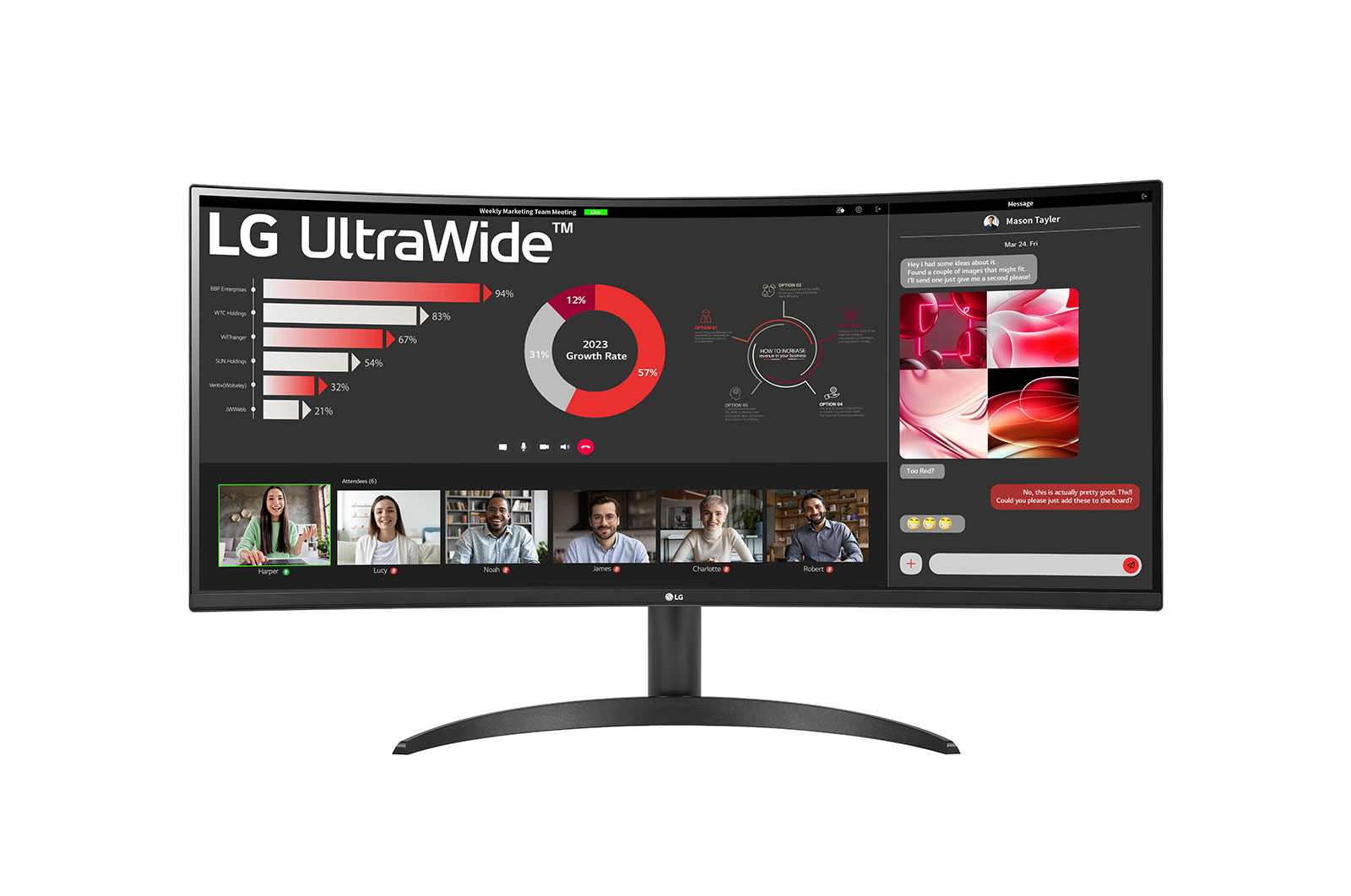 Monitor LG 34WR50QCB Curvo Ultrapanorámico de 34” 100Hz en República Dominicana