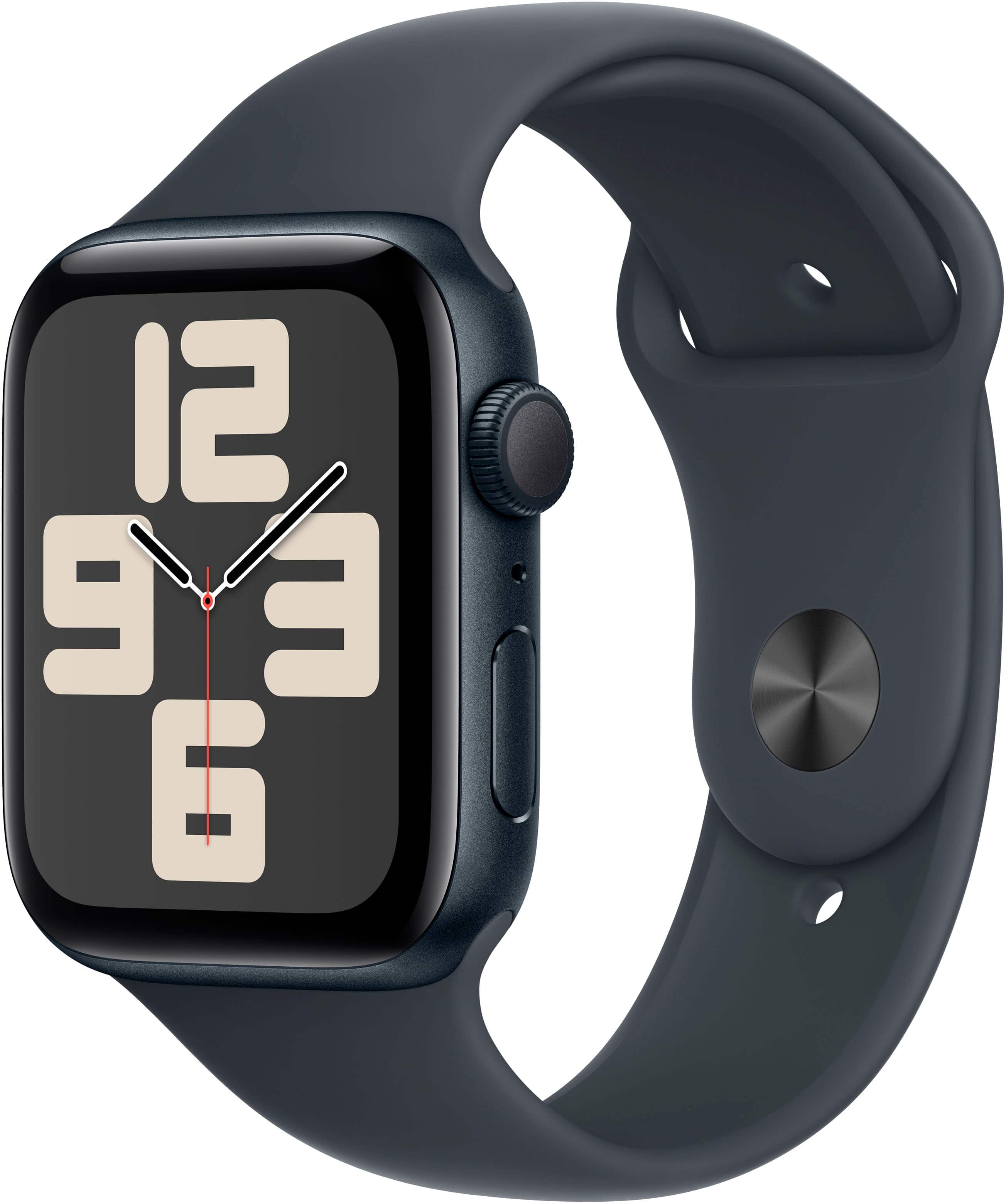 Apple Watch SE 44 mm con correa negra de goma en buen estado