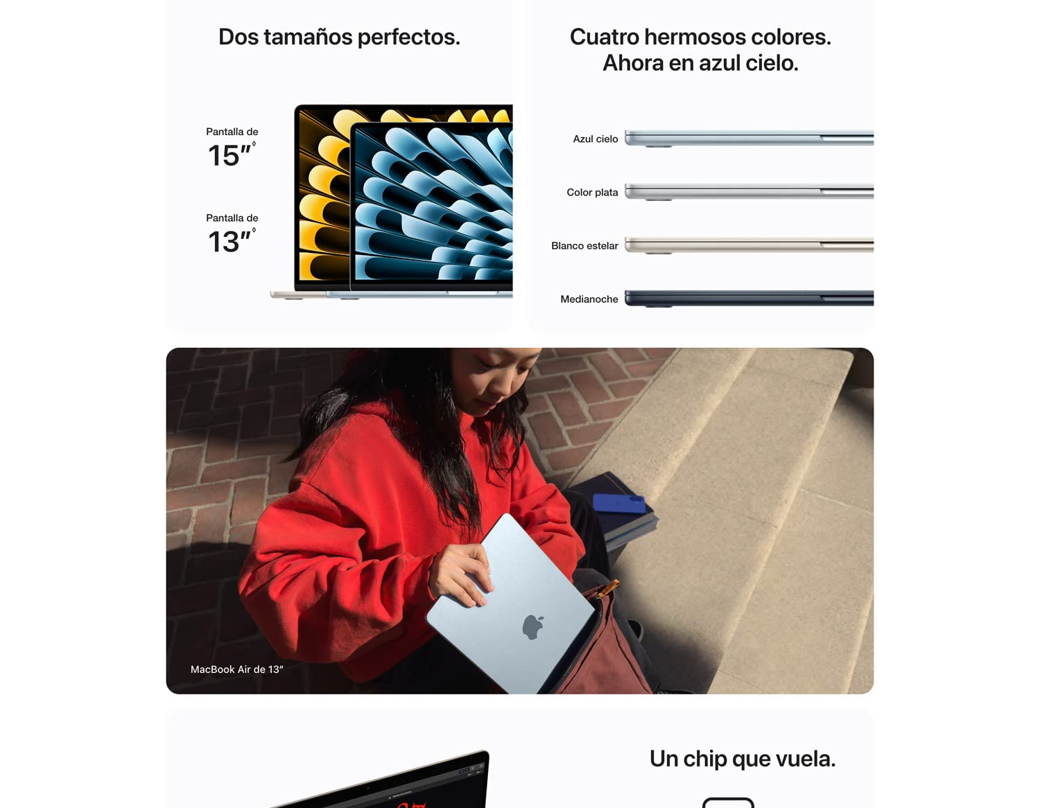 MacBook Air 2025 con chip M4, 15.3", 256GB SSD y 16GB RAM, selladas nuevas en República Dominicana