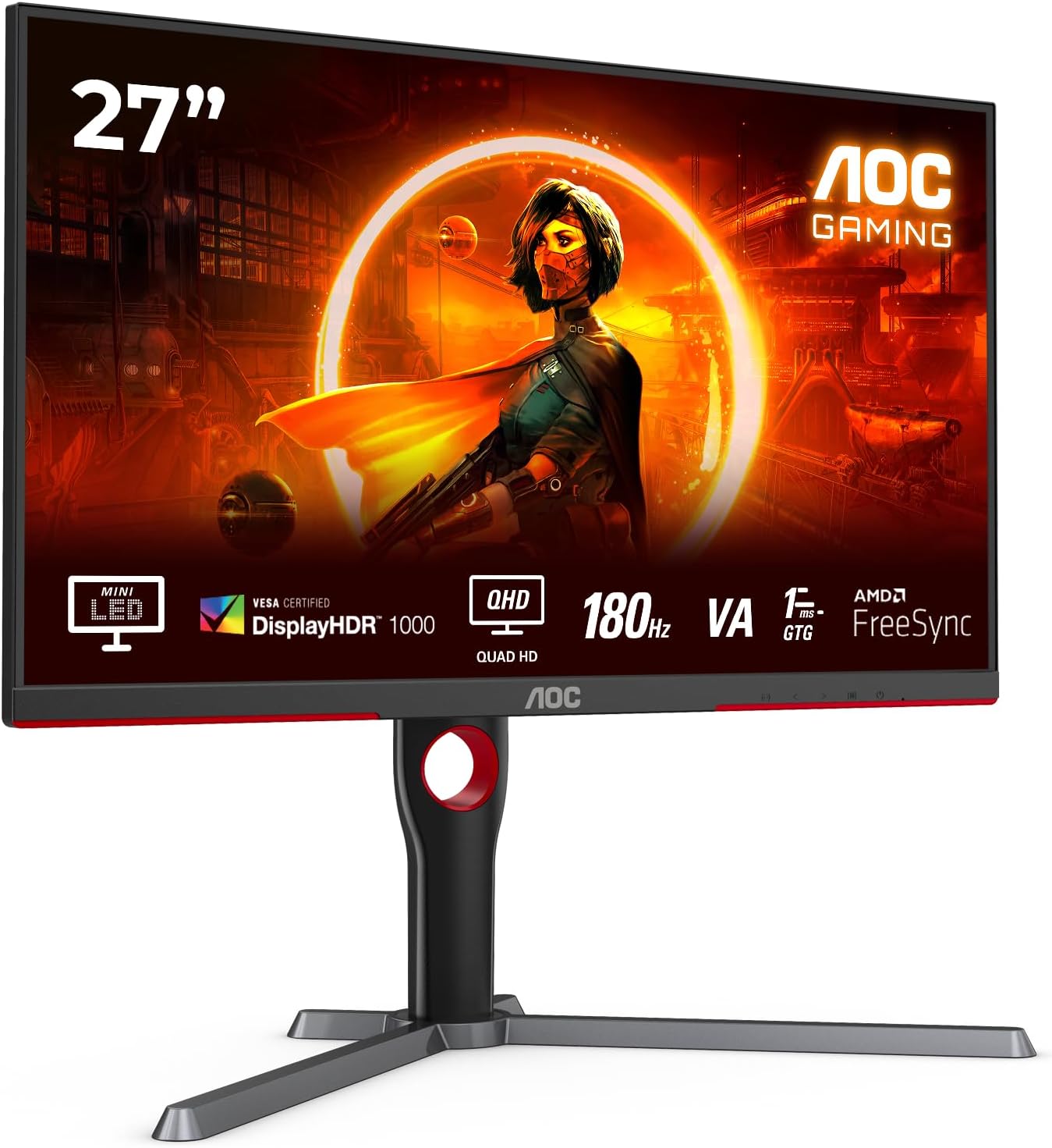 Monitor AOC de 27 pulgadas con cable HDMI incluido