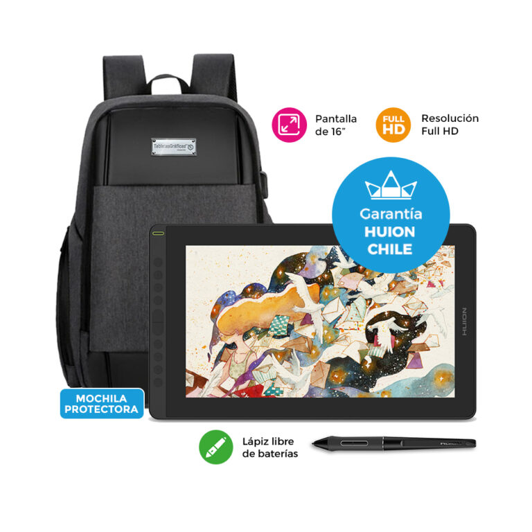 Tableta gráfica Huion Kamvas 16 (2021) con pantalla Full HD y accesorios incluidos