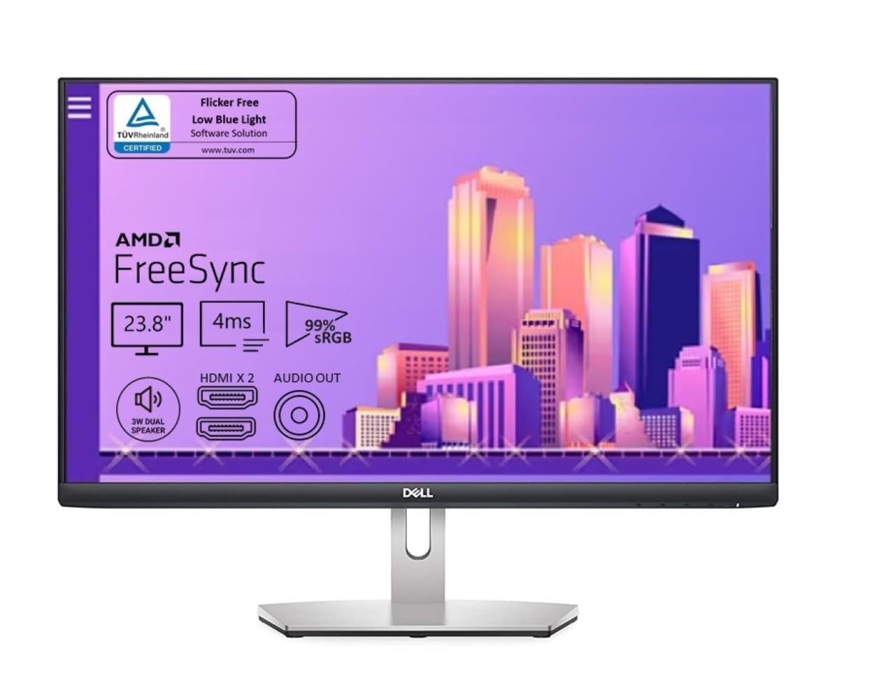 Monitor Dell LED de 24" Full HD 1080p con HDMI, USB y pantalla ajustable