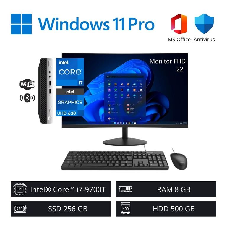 Computadora de escritorio con procesador i7, 8GB RAM y 500GB HDD con Windows 10 Pro en República Dominicana