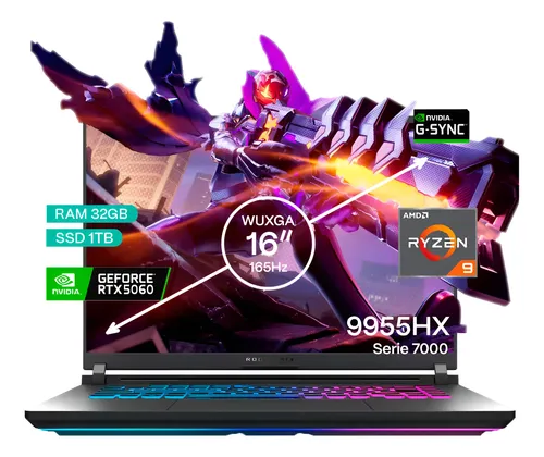 Portátil Asus ROG Gaming con Ryzen 9 de 12ª Generación, 32GB RAM DDR4, SSD 1TB y NVIDIA RTX 3070 8GB en República Dominicana