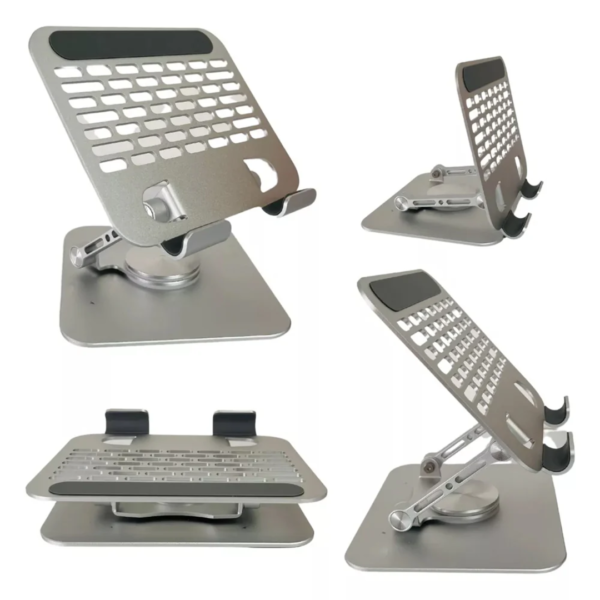Soporte Metálico Ajustable para Laptop y Tablet con Rotación 360° en República Dominicana