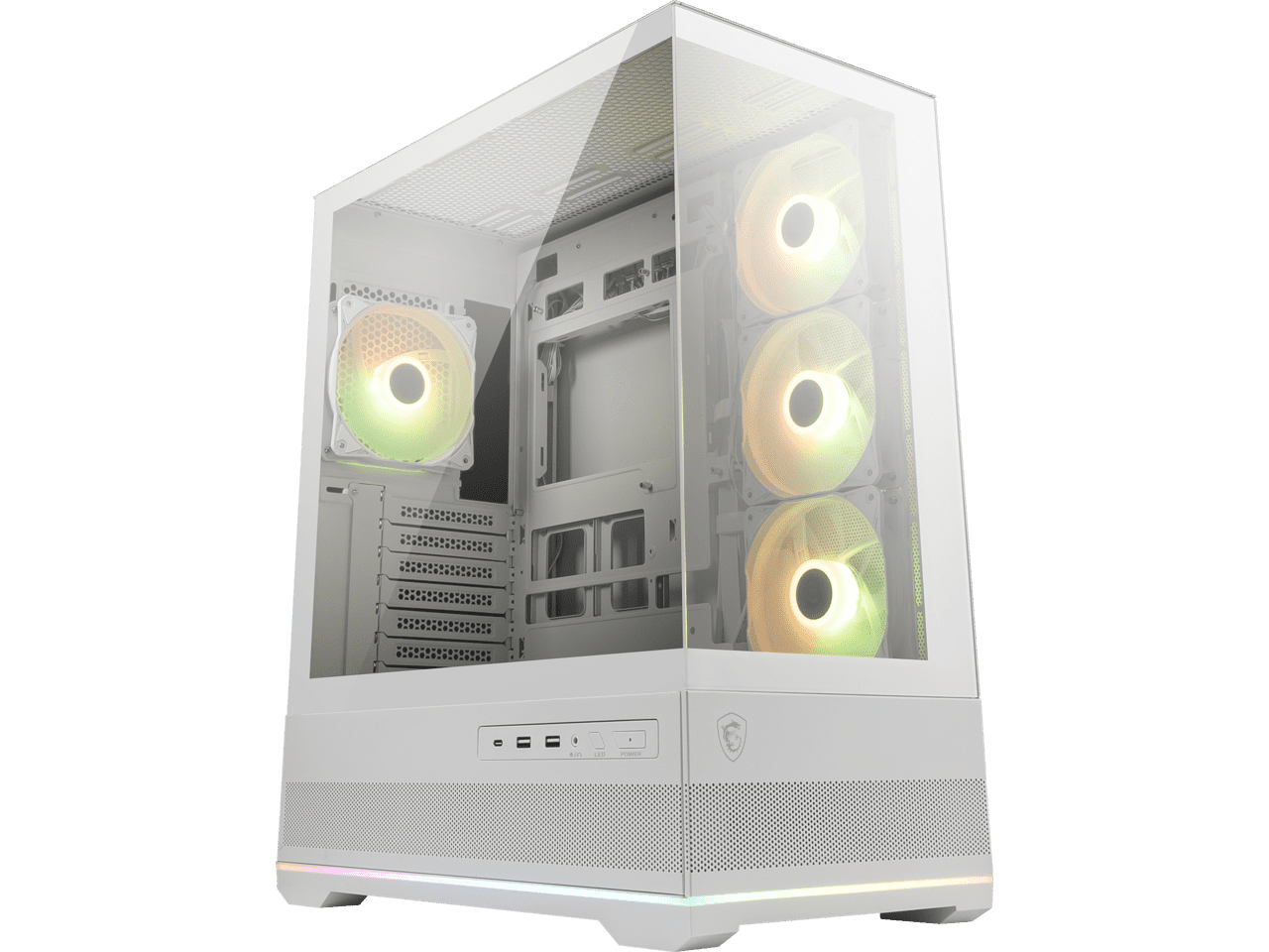 Gabinete MSI MAG PANO 110R ATX con 4 ventiladores ARGB y Hub ARGB