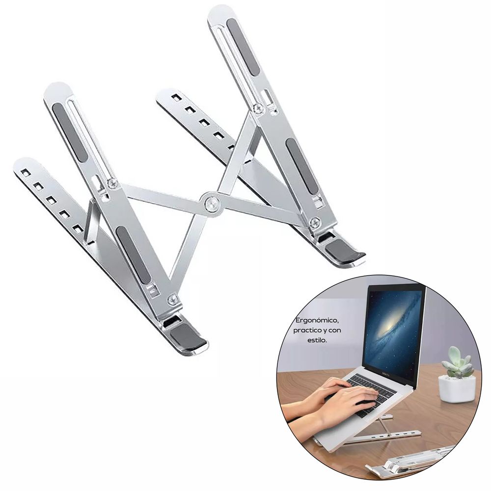 Base ajustable para laptop, tablet e iPad con múltiples posiciones en República Dominicana
