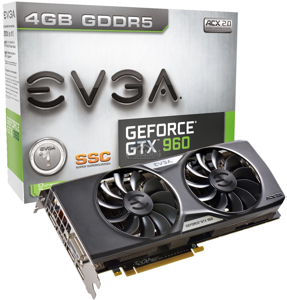 Tarjeta gráfica EVGA GeForce GTX 960 4GB SSC rendimiento confiable