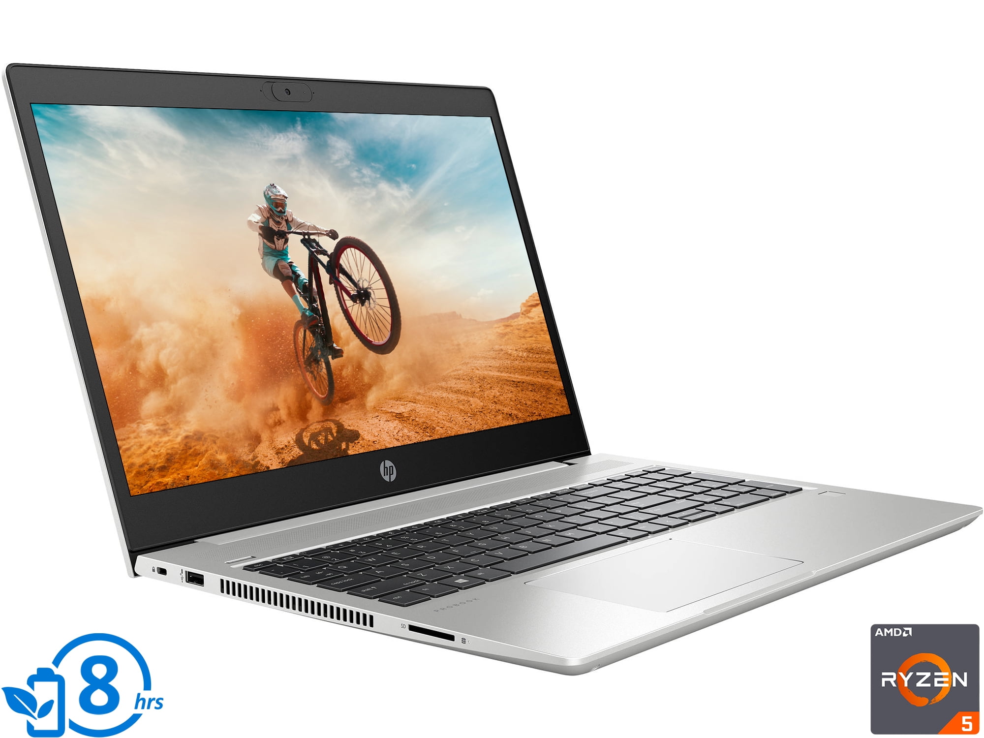 HP ProBook 455 G7 con procesador Ryzen 5, 8GB RAM y almacenamiento SSD de 256GB