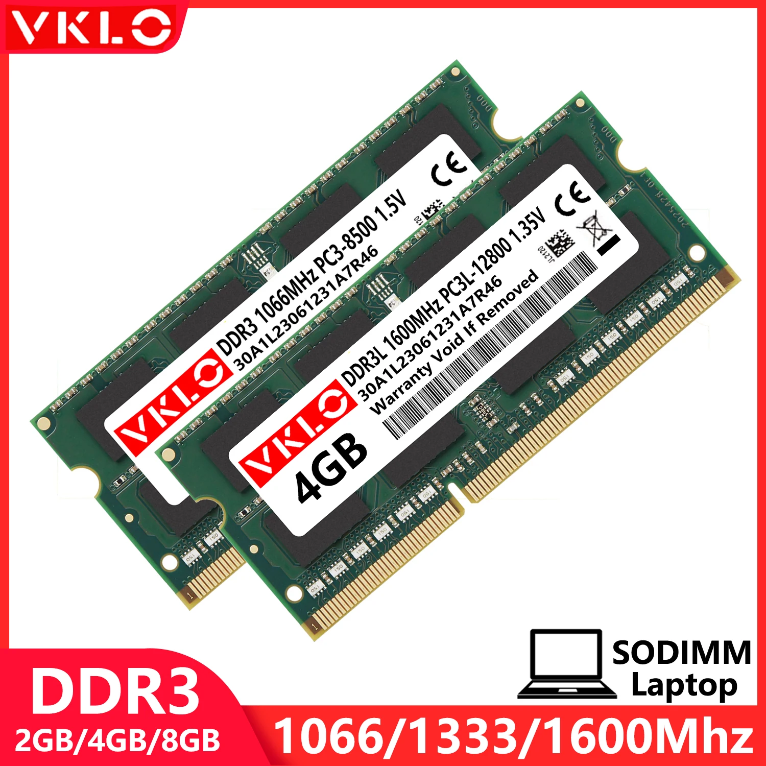 Memorias RAM DDR3L para laptop 8GB (2x4GB) 2Rx8
