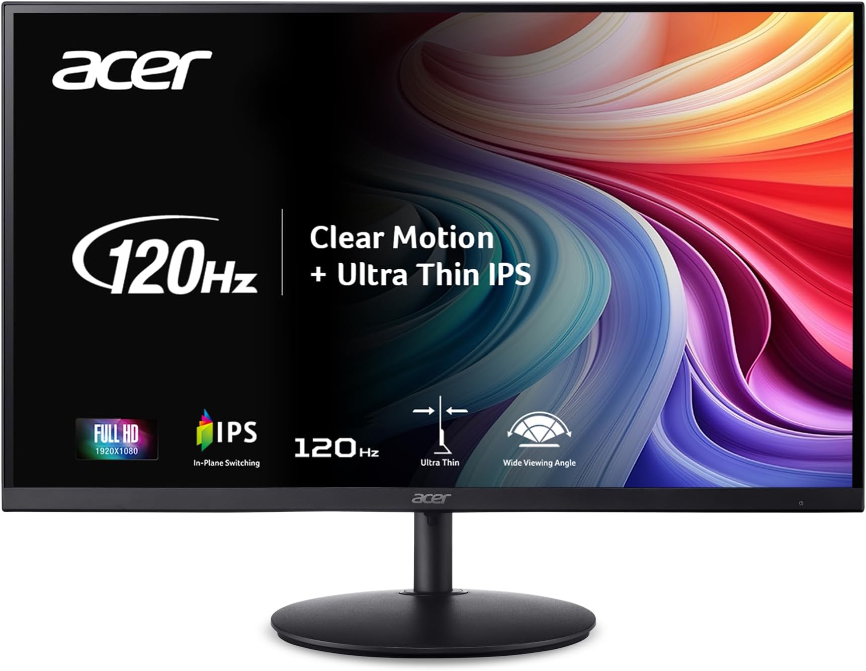 Monitor Acer 23" IPS sin bordes Full HD 1080p con HDMI y VGA, 75 Hz, negro en República Dominicana