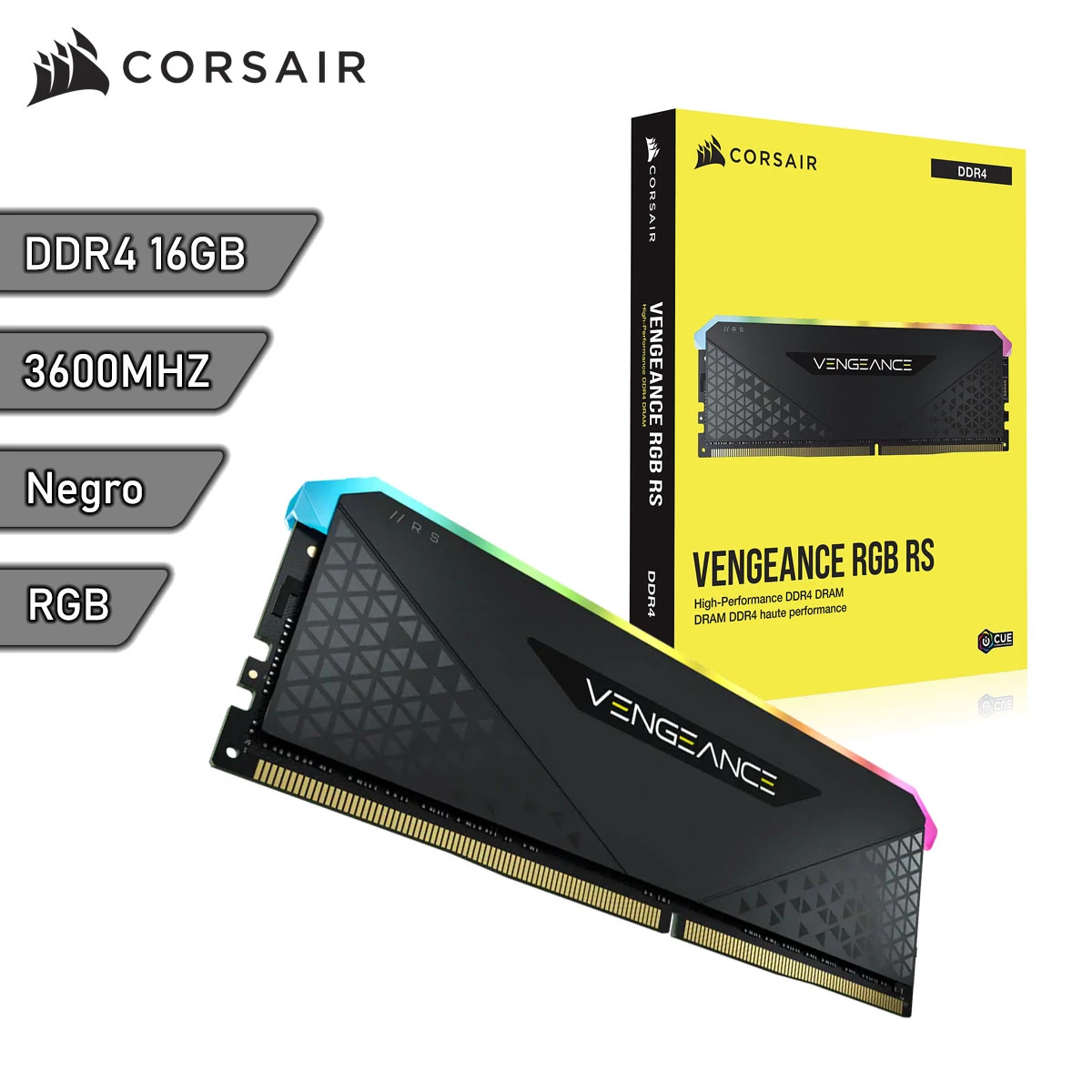 Memoria RAM Corsair Vengeance RGB Pro 16GB (2x8GB) 3600MHz Blanca en República Dominicana