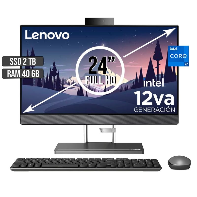 Combo PC Lenovo con monitor HP 24" Full HD, CPU Core i7 7ma Gen, 8GB RAM DDR4 y SSD 256GB en República Dominicana