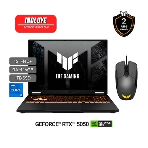 Portátil ASUS TUF Gaming F16 con Intel Core i7 y RTX 5070, 128GB RAM, nuevo y sellado en República Dominicana