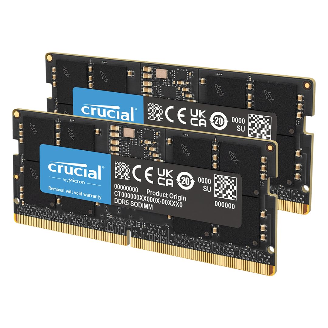 Memoria RAM Crucial para Laptop 64GB (2 x 32GB) DDR5 5600MHz SODIMM