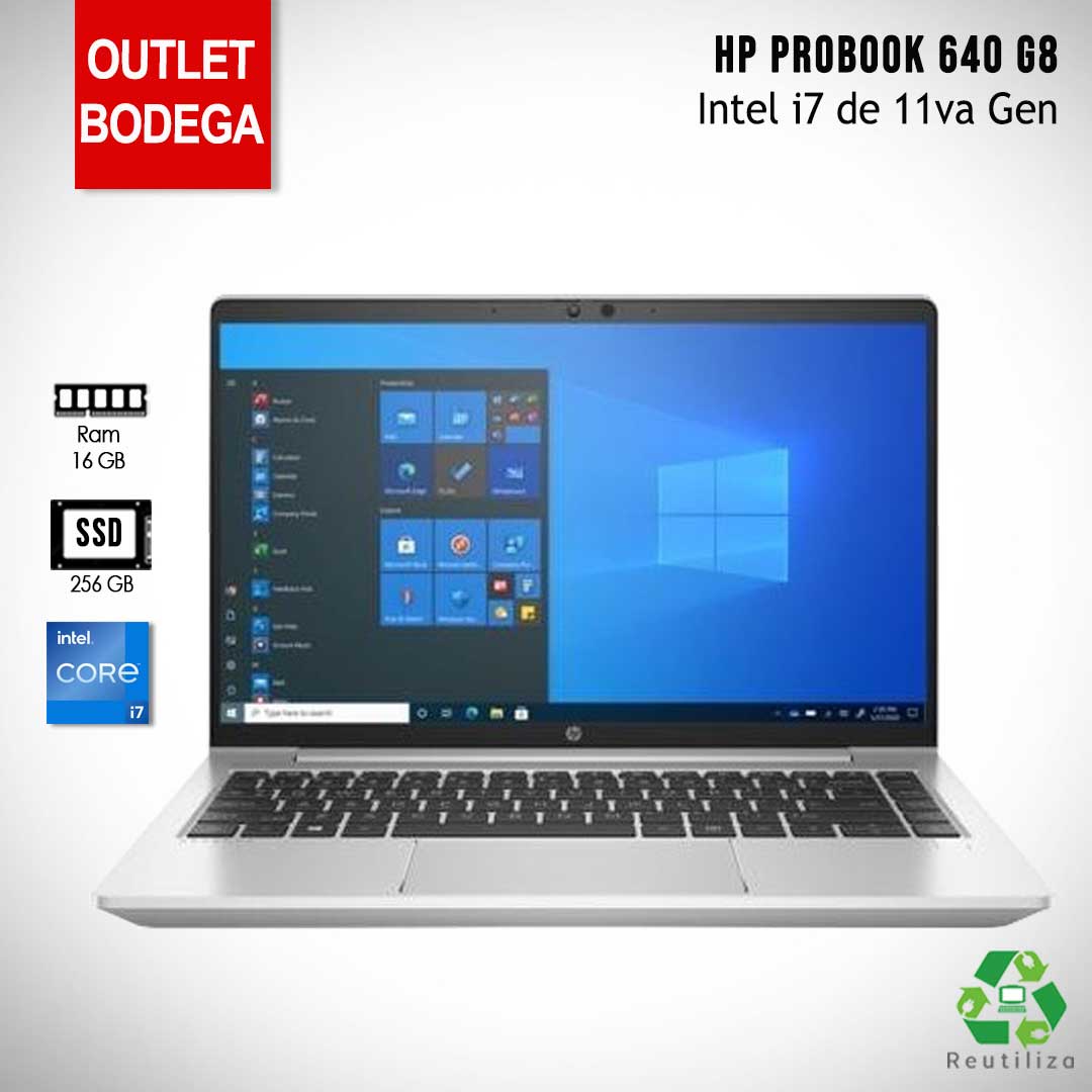 Laptop HP 640 con Procesador Core i7 8ª Generación, 8GB RAM y SSD 256GB NVMe en República Dominicana