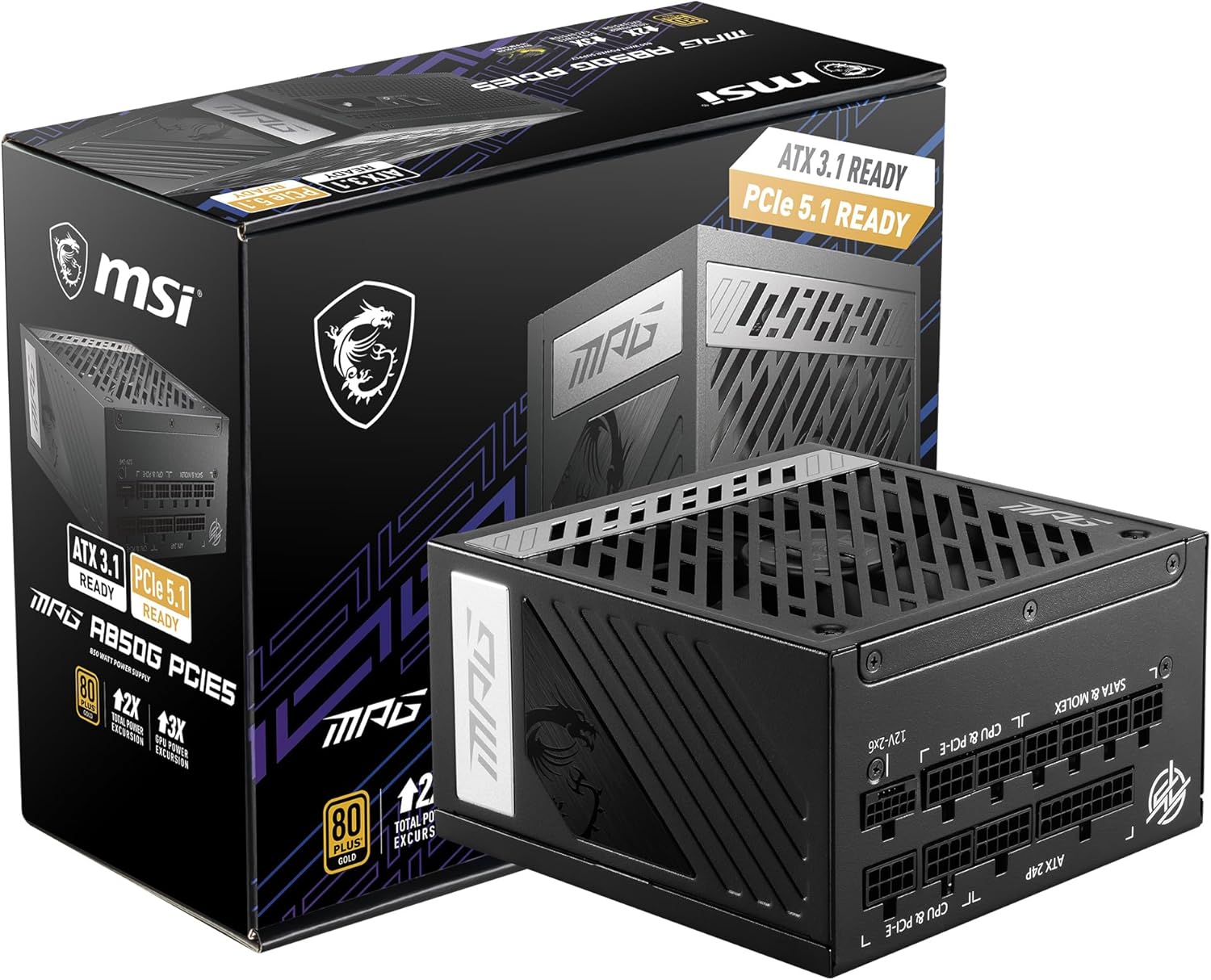 Fuente de Poder MSI MPG A850GS 850W PCIe 5.0 80 Plus Gold