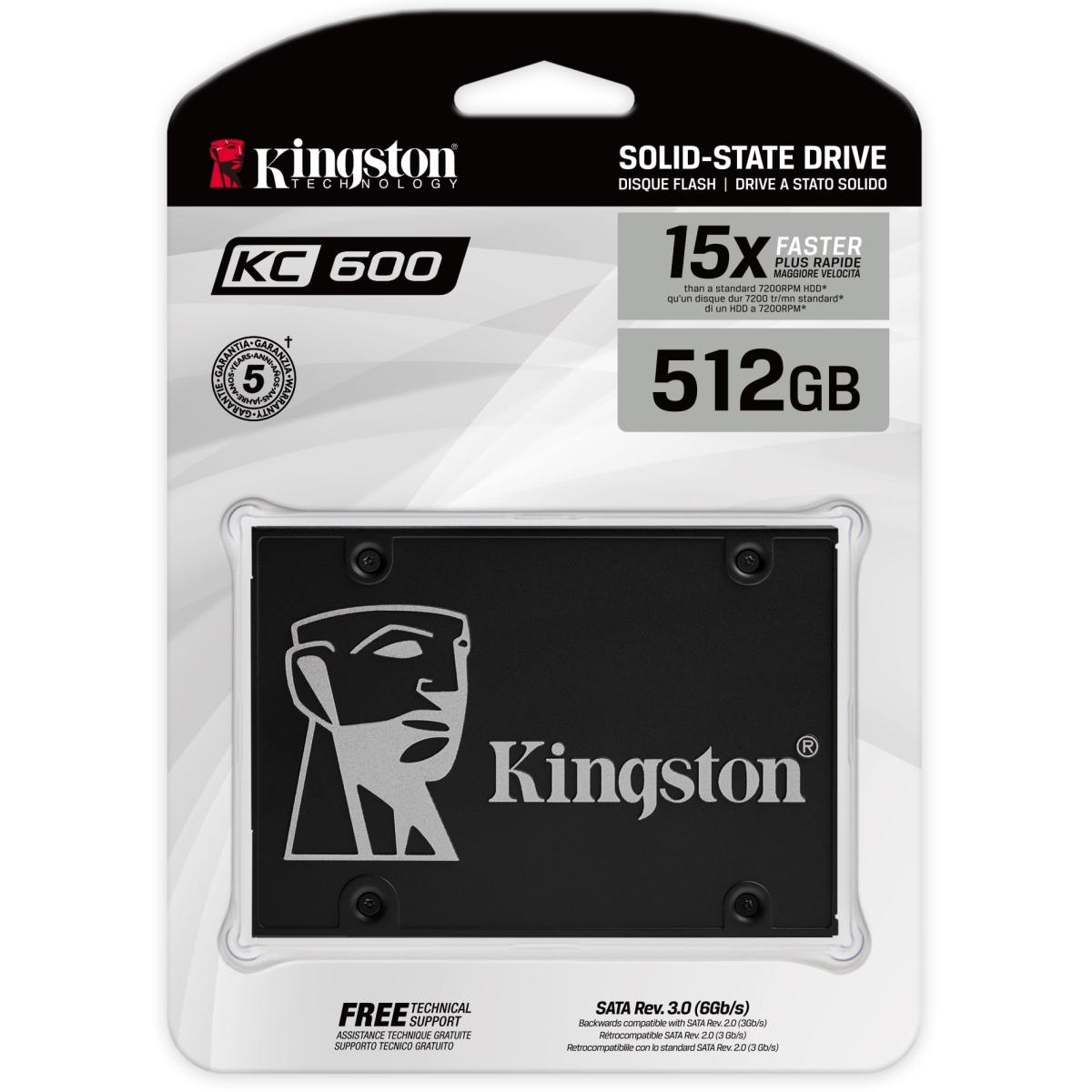 Unidad SSD Kingston KC600 de 512GB – Alto rendimiento y fiabilidad