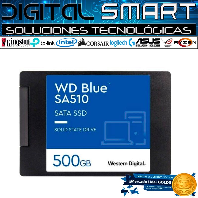 Unidad SSD WD Blue SA510 de 500GB 2.5" SATA, mejora el rendimiento de tu equipo en República Dominicana
