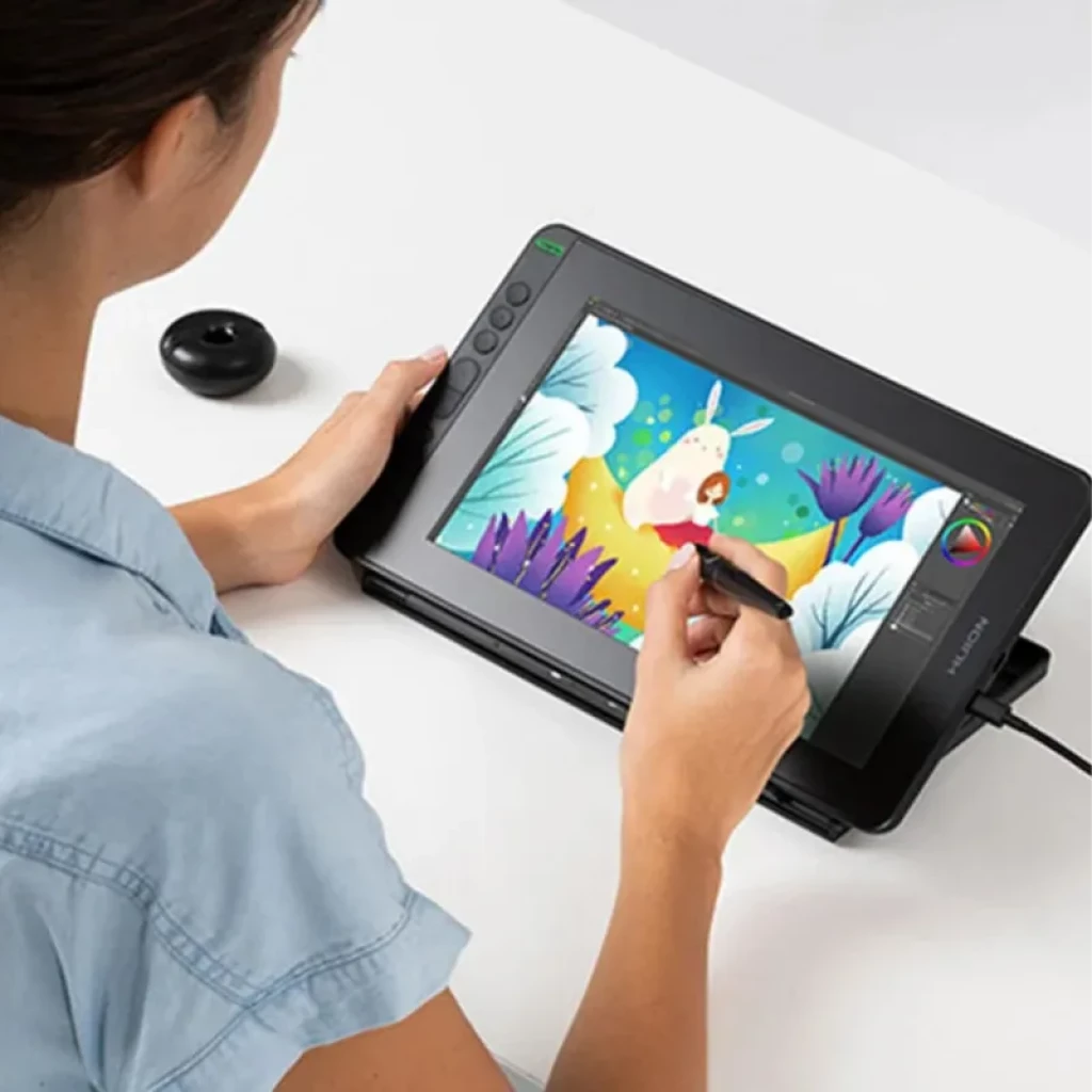 Tableta gráfica Huion Kamvas 12 con pantalla, accesorios y caja, estado impecable