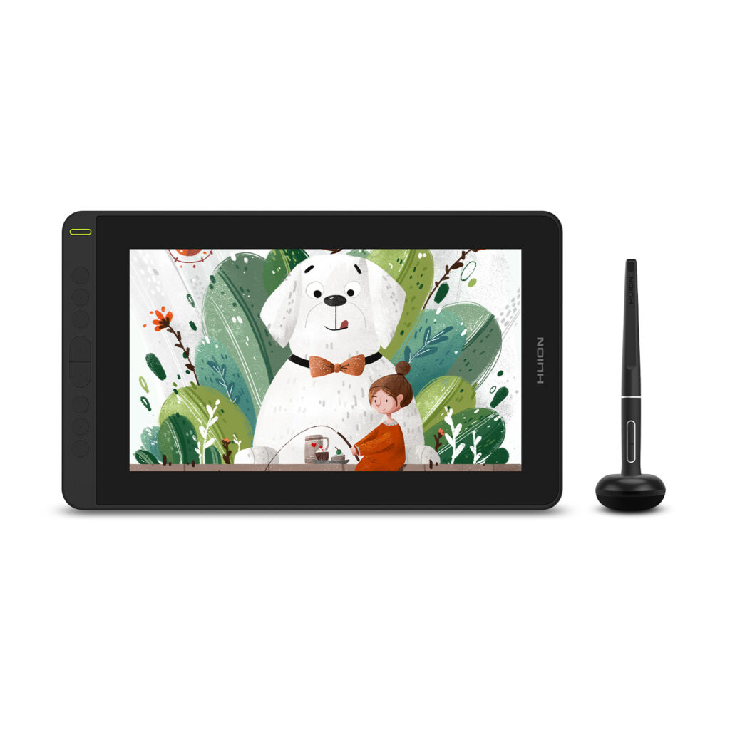 Tableta gráfica Huion Kamvas 12 con pantalla, accesorios y caja, estado impecable en República Dominicana