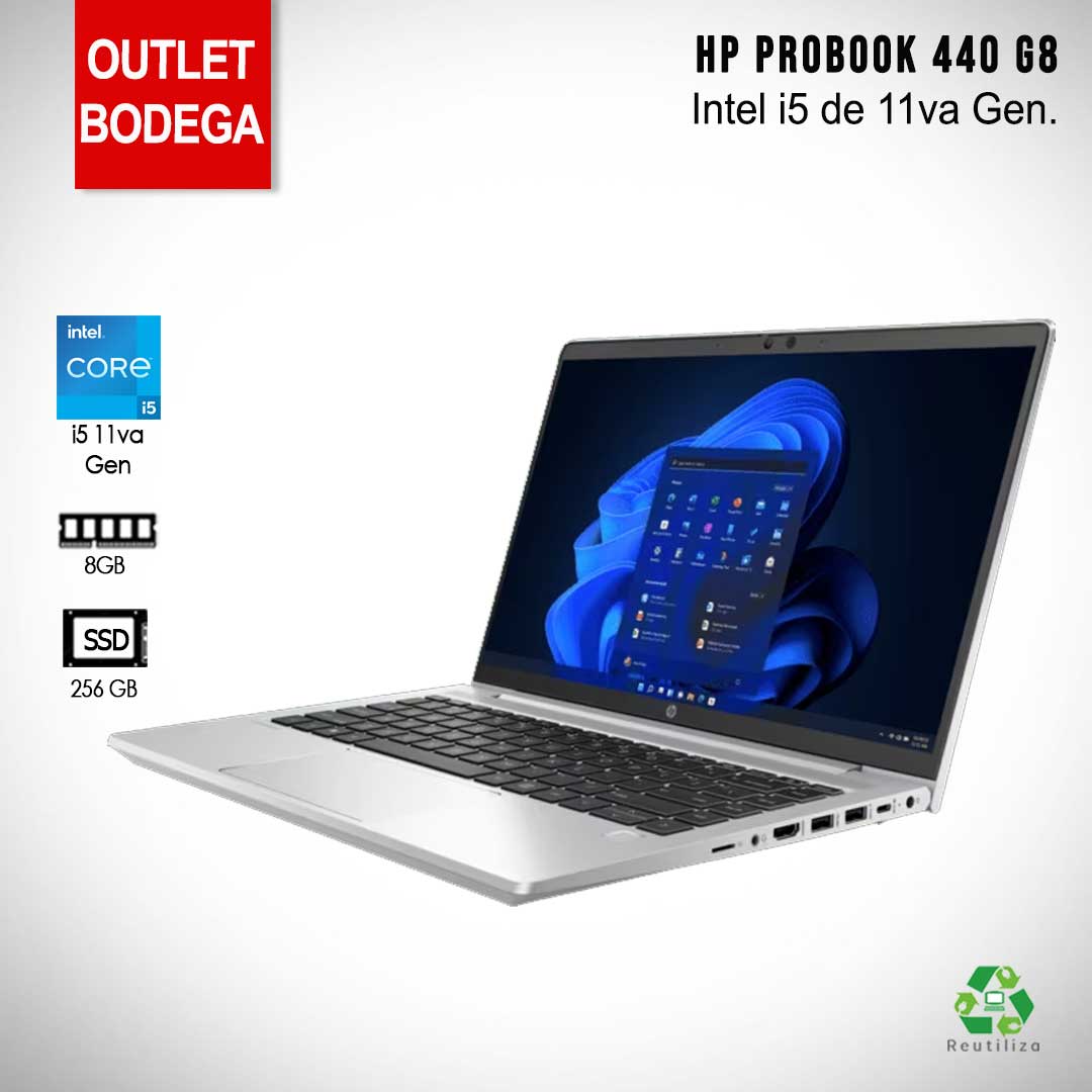Portátil HP ProBook 440 G8 con Intel i5 de 11ª generación, 16GB RAM y almacenamiento SSD