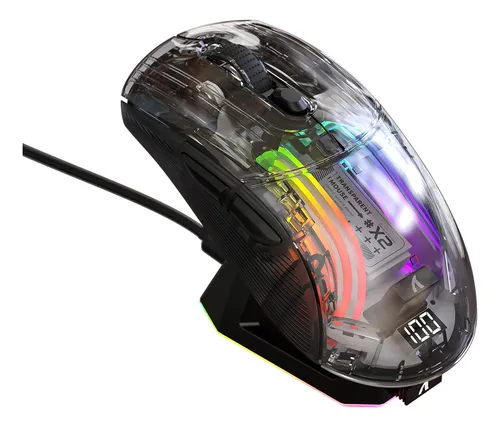 Ratón inalámbrico Bluetooth con diseño gamer y luces RGB