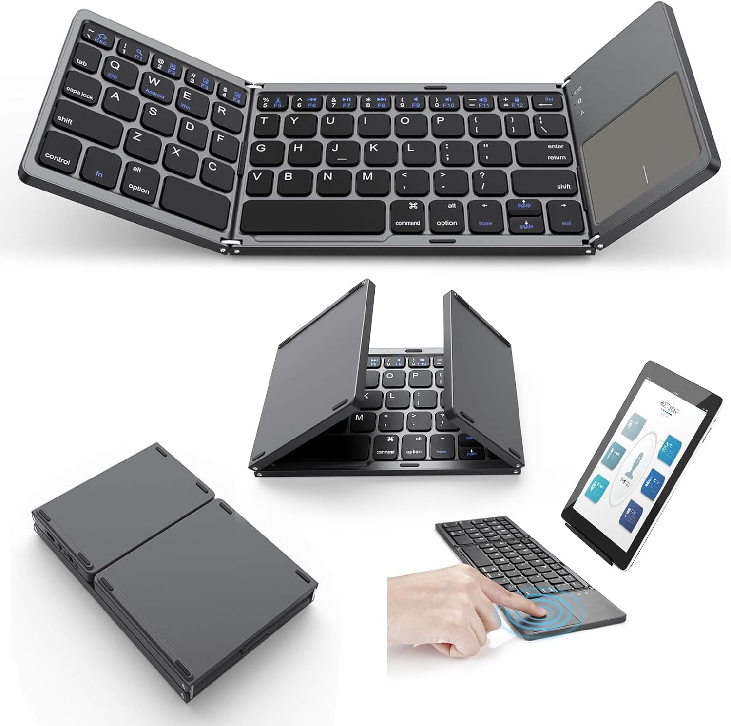 Teclado inalámbrico plegable Q815 compatible con iOS, Android y Windows en República Dominicana