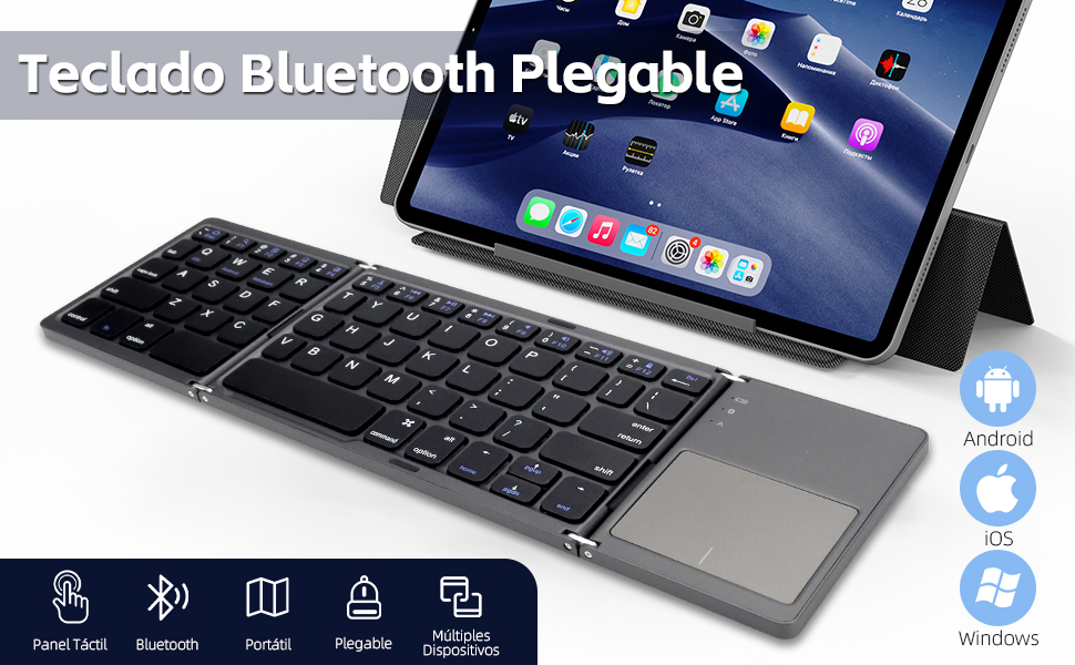 Teclado inalámbrico plegable Q815 compatible con iOS, Android y Windows en República Dominicana