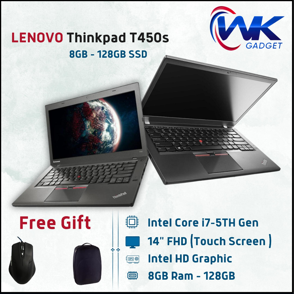 Laptop Lenovo T450s 14" Core i7 8GB RAM 256GB SSD Nueva