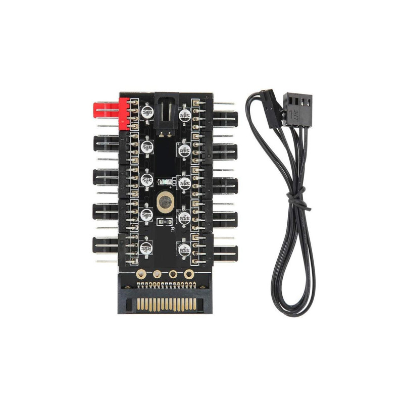 Concentrador PWM para 10 Ventiladores con Alimentación SATA y Control desde un Solo Conector en República Dominicana