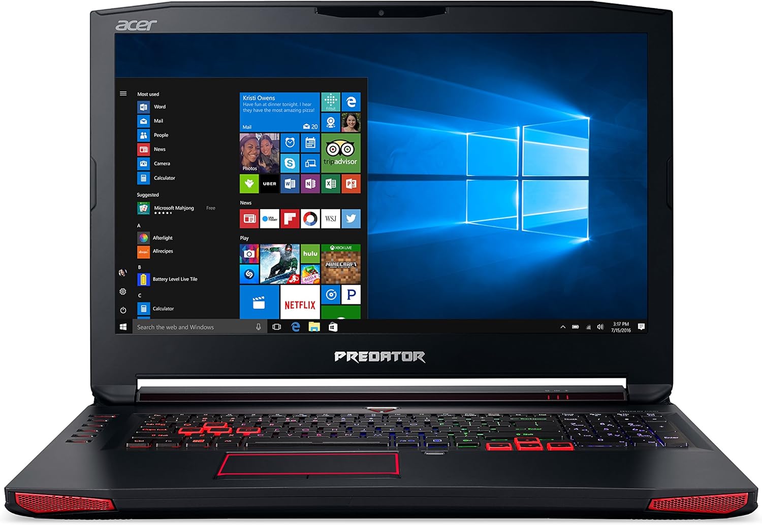 Laptop Acer Predator 17 con Intel i7-6800H 2.60GHz, doble NVMe y HDD para alto rendimiento en República Dominicana