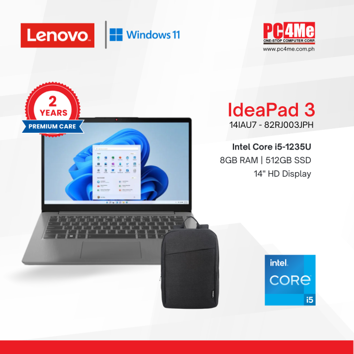 Portátil Lenovo 3 14IAU7 con procesador Intel Core i5 12ª generación, 12GB RAM y SSD de 512GB, pantalla de 14 pulgadas