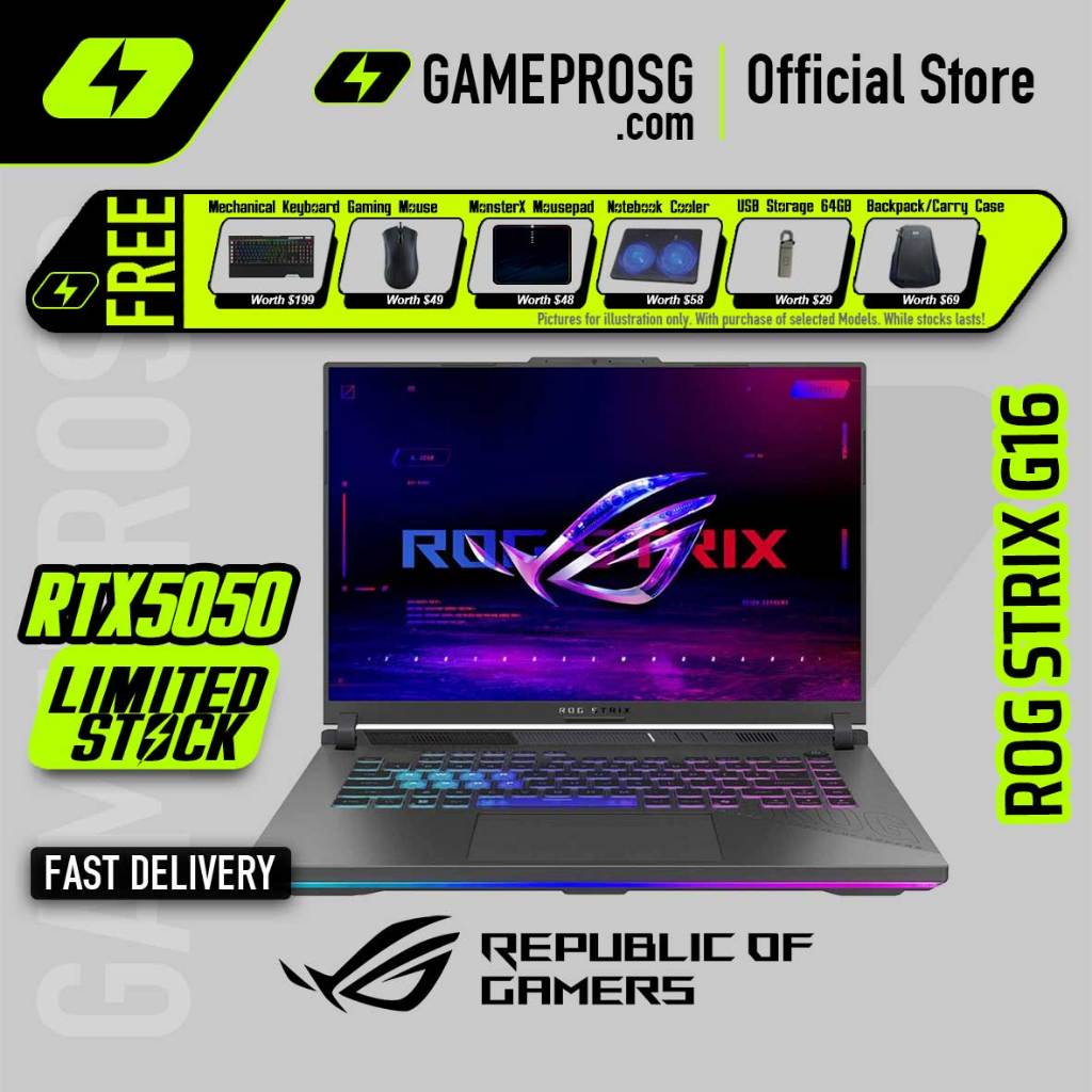Portátil Asus ROG STRIX G16 con RTX 5050, Ryzen 9, 16GB RAM y 1TB SSD