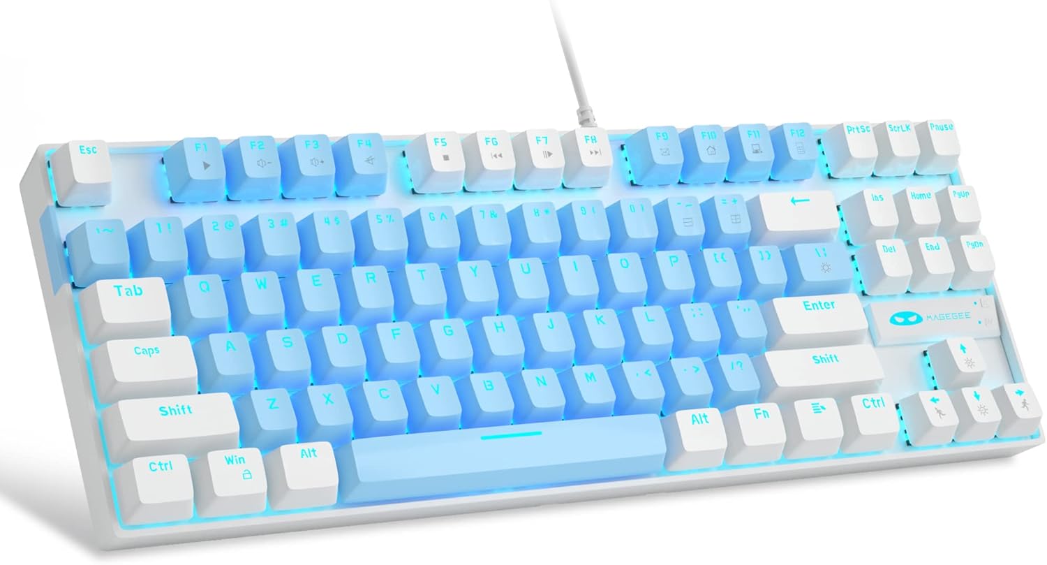 Teclado mecánico retroiluminado compacto azul