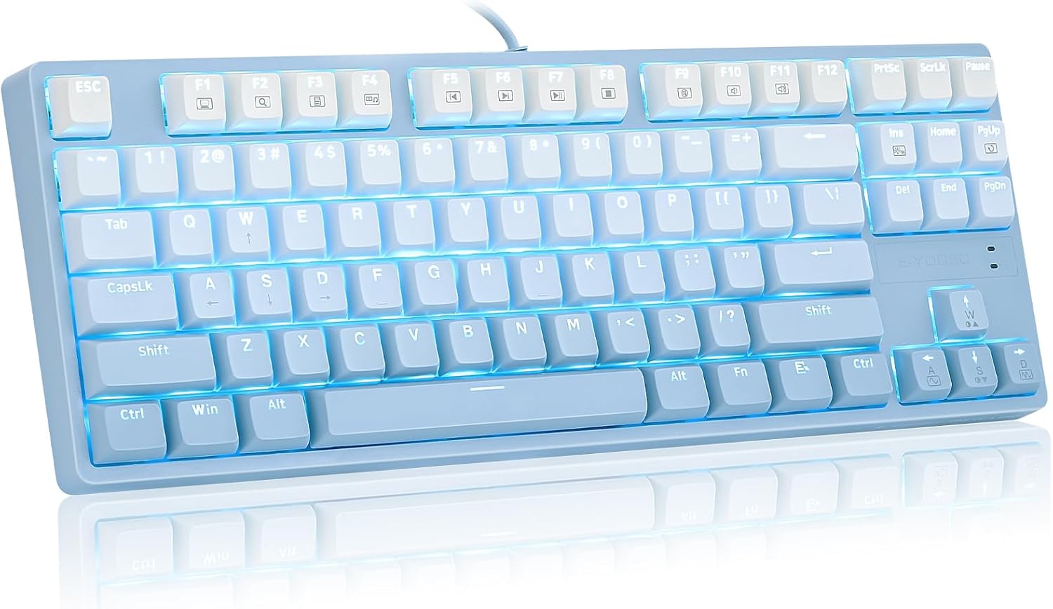 Teclado mecánico retroiluminado compacto azul en República Dominicana