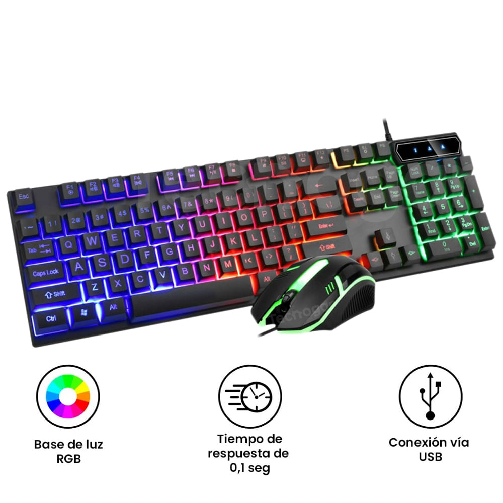 Teclado y Mouse Gamer Iluminados con Efectos LED en República Dominicana