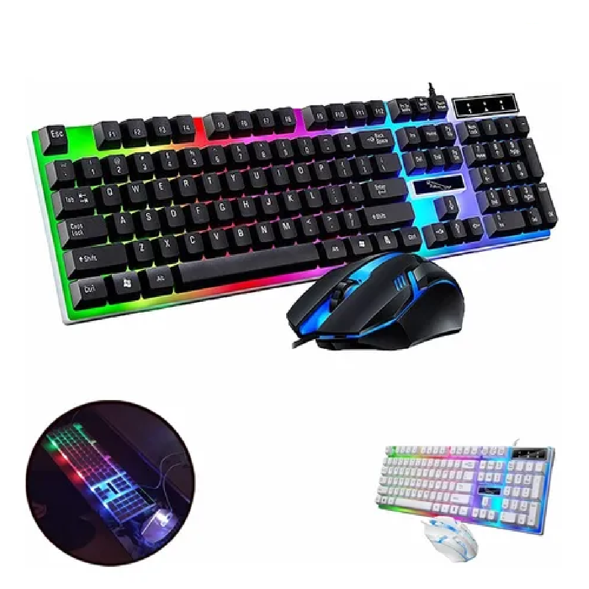 Teclado y Mouse Gamer Iluminados con Efectos LED en República Dominicana